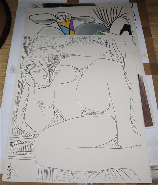 After Picasso, three Spadem Press prints, 40 x 50cm, unframed